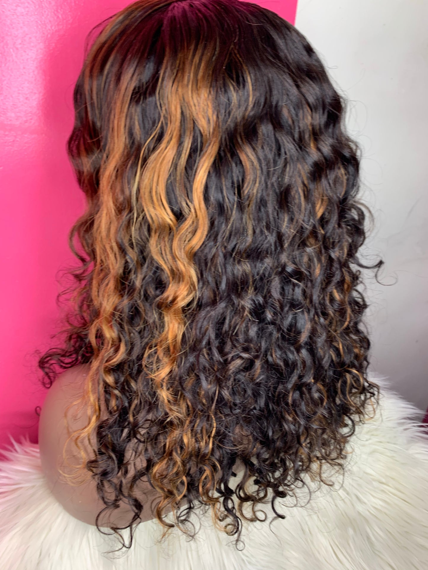 Custom Highlighted Lace Frontal Wig with baby hair