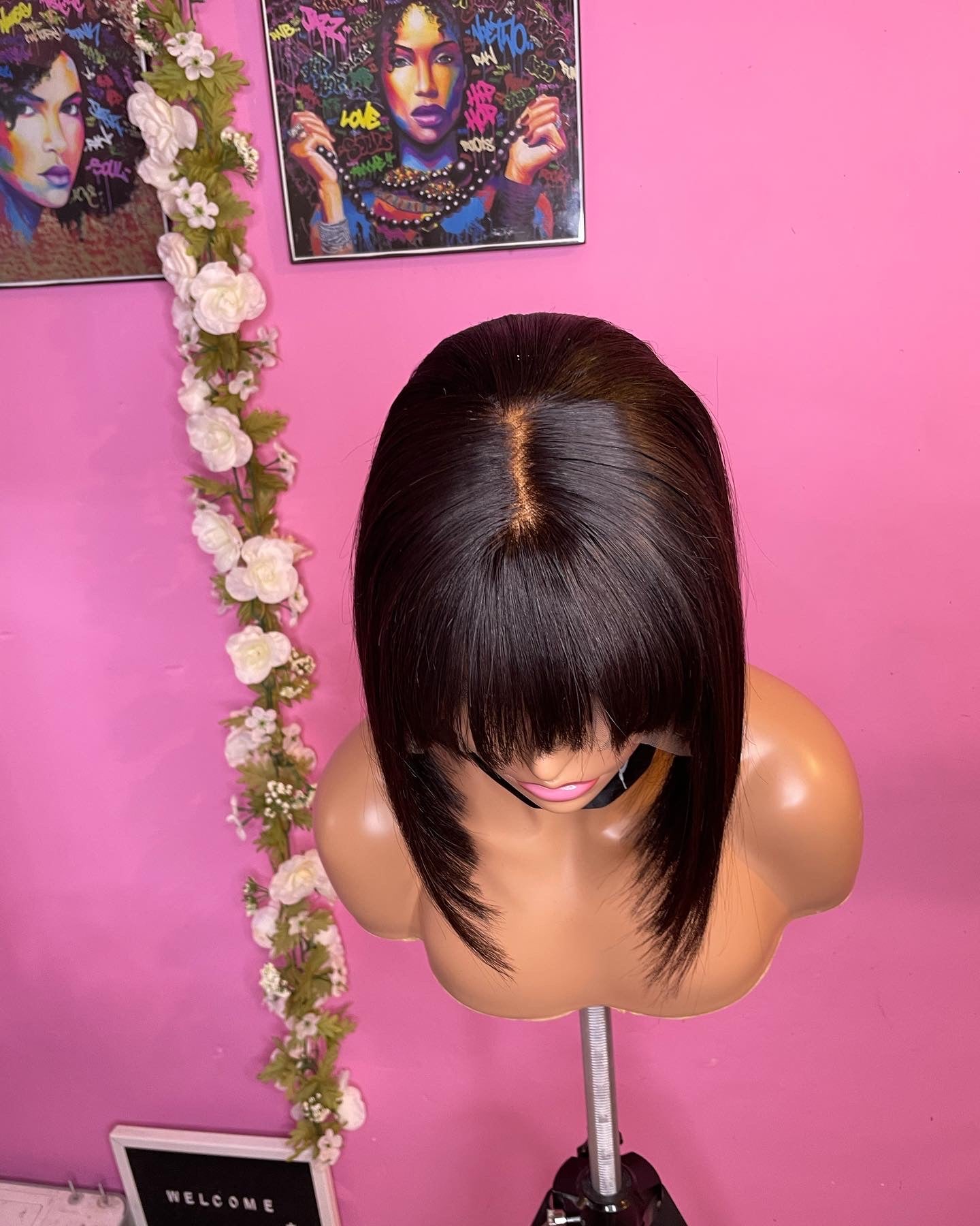 Vanessa Unit: 8" Bang Bob Cut Lace Front Unit