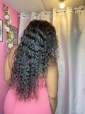 long curly hair