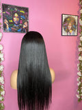 silky straight black long hair