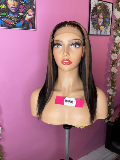 Lace Closure Honey Front Highlighted Wig