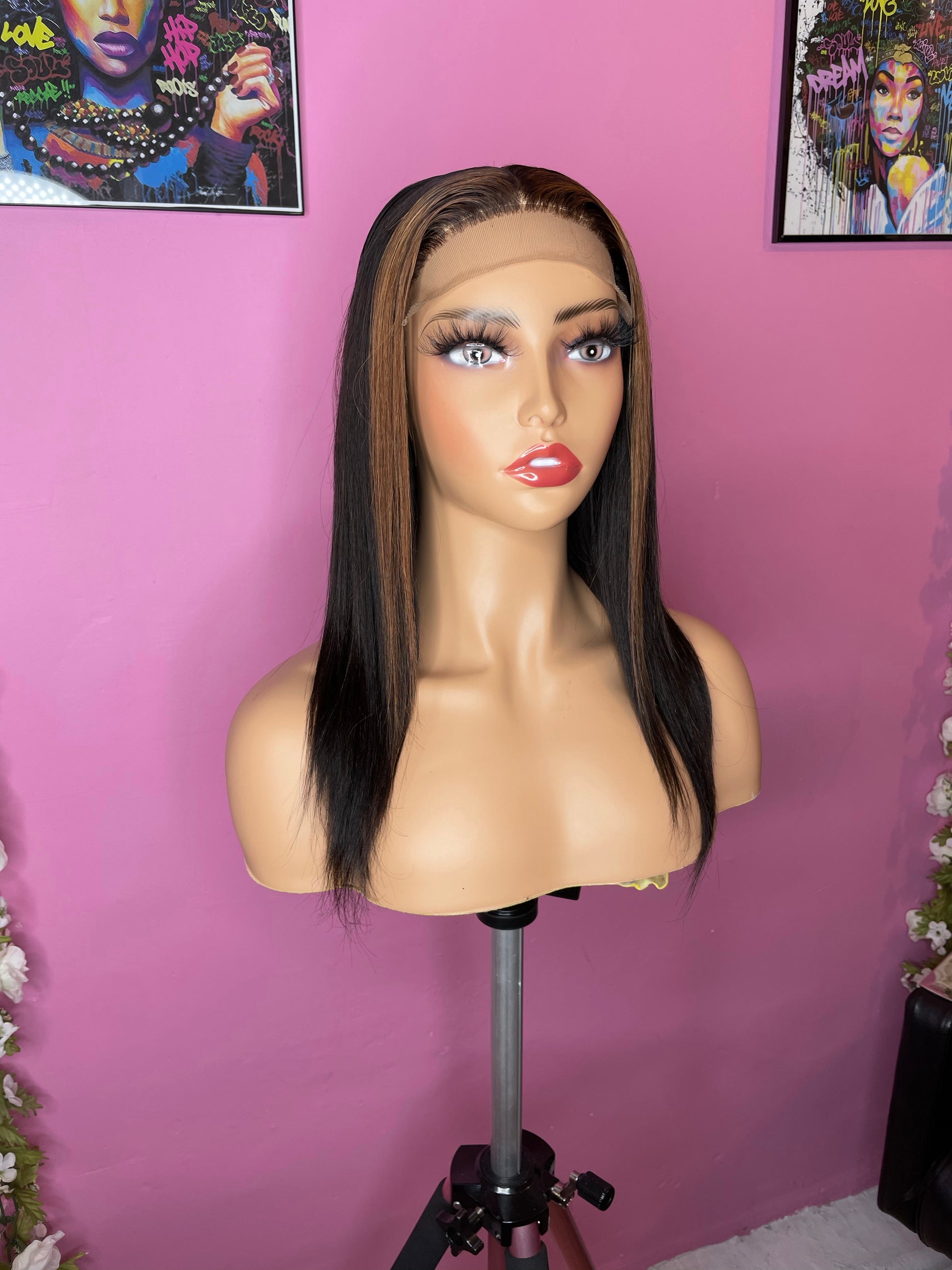 human hair lace front wig with 5x5 lace closure