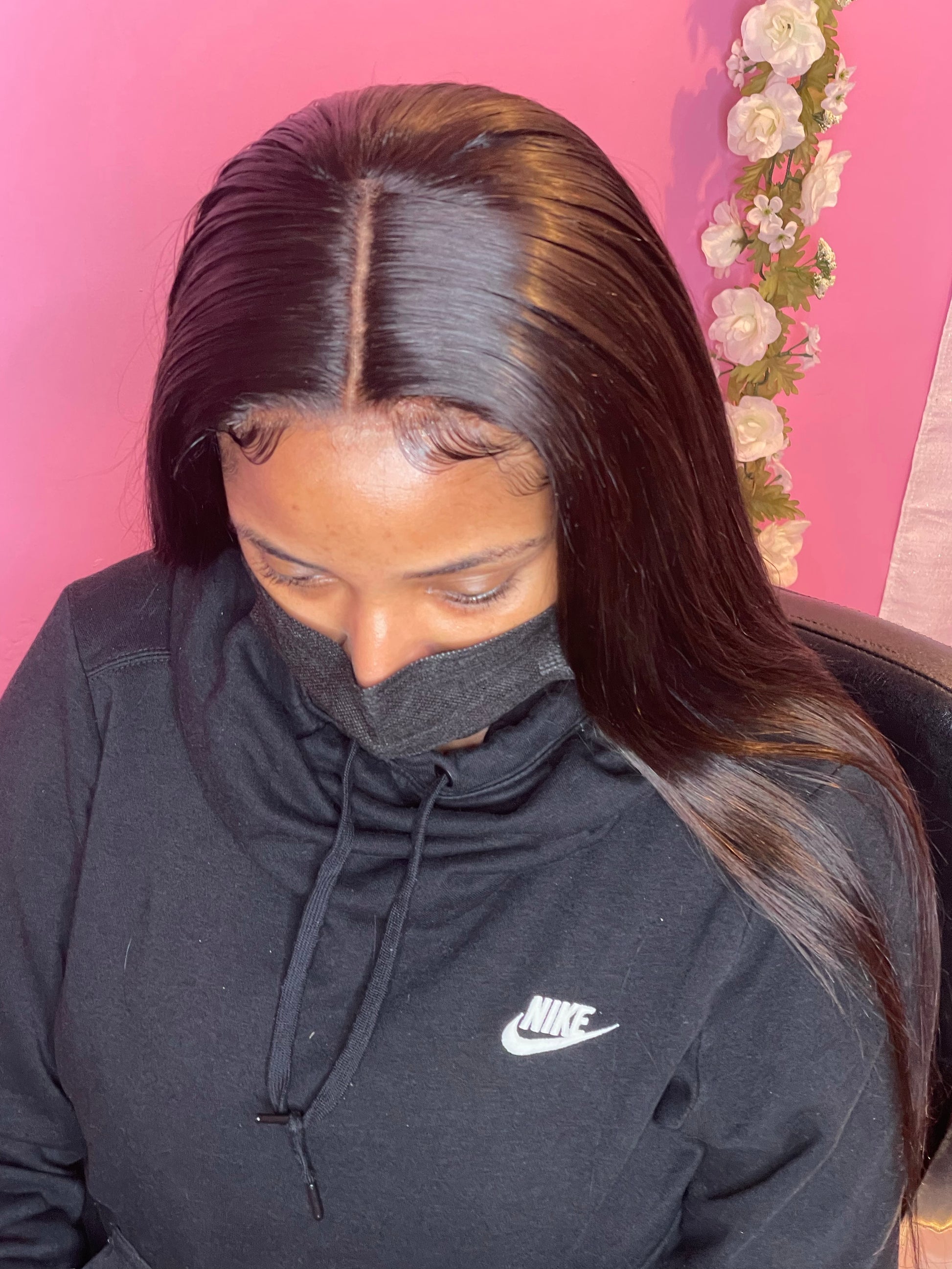 middle part lace closure sew in hair included