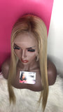 “Lisa” Unit: 20” Front Lace Wig w/ Deep Brown Rooting - Instant Beauty Hair